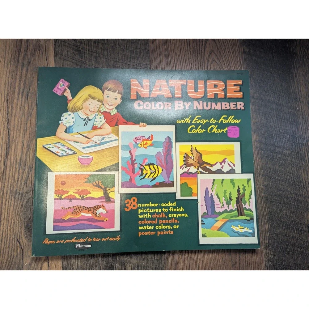 1962 Whitman Nature Color By Number Book Drawings by Judy Stang‎ 11x13